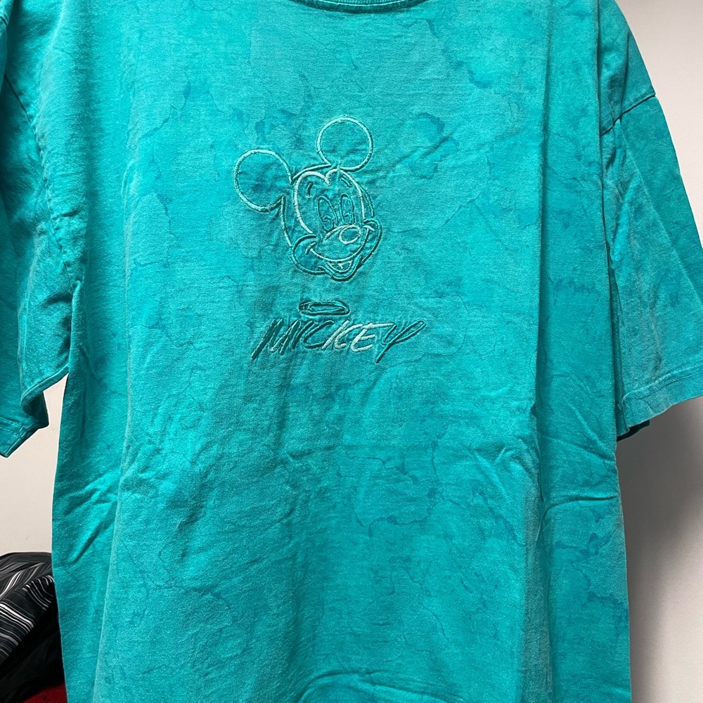 Disney Parks Originals Mickey Mouse Green Tie-dye Women’s Thick Cotton Tee
